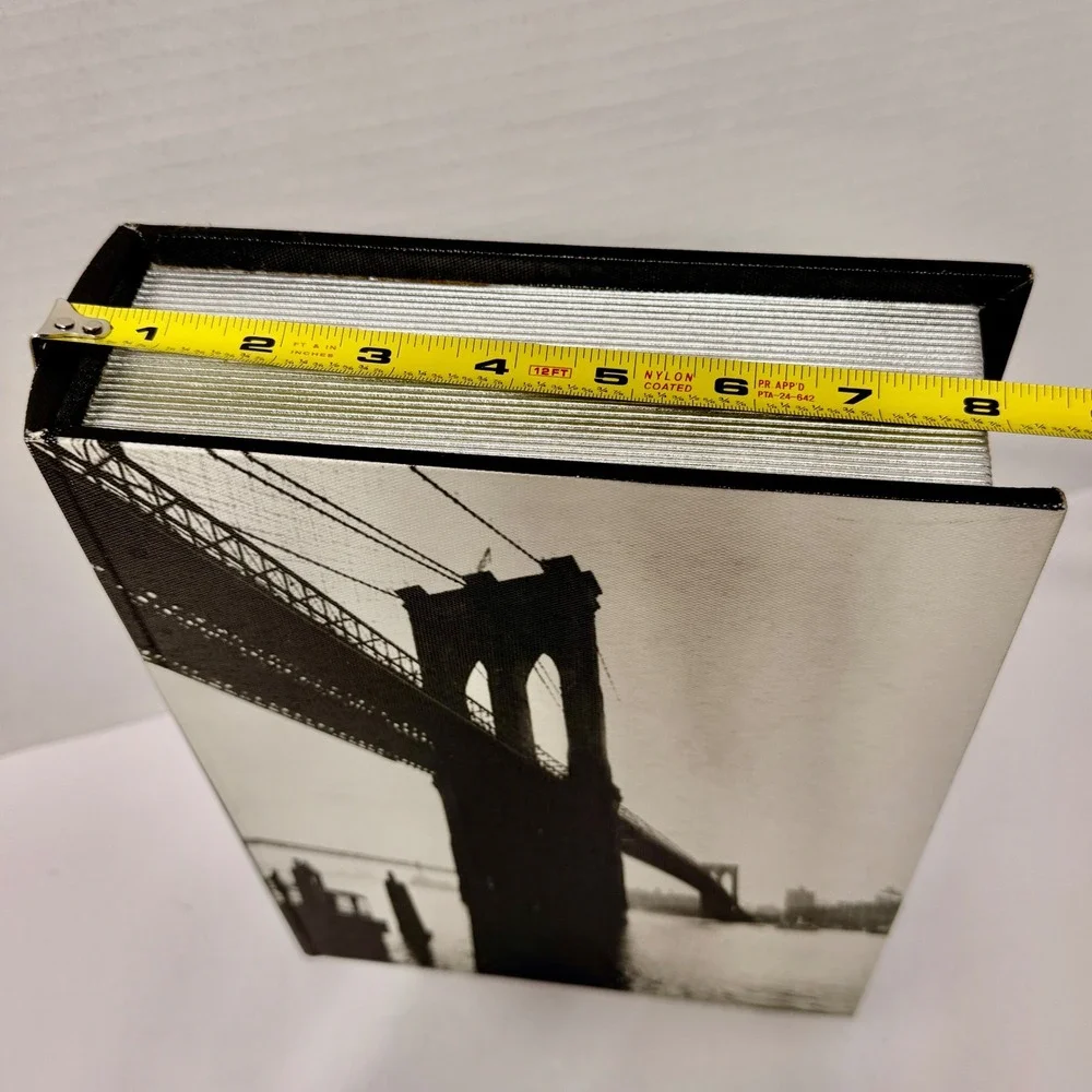 New York City Faux Book Storage Box Brooklyn Bridge Empire State Building Black*